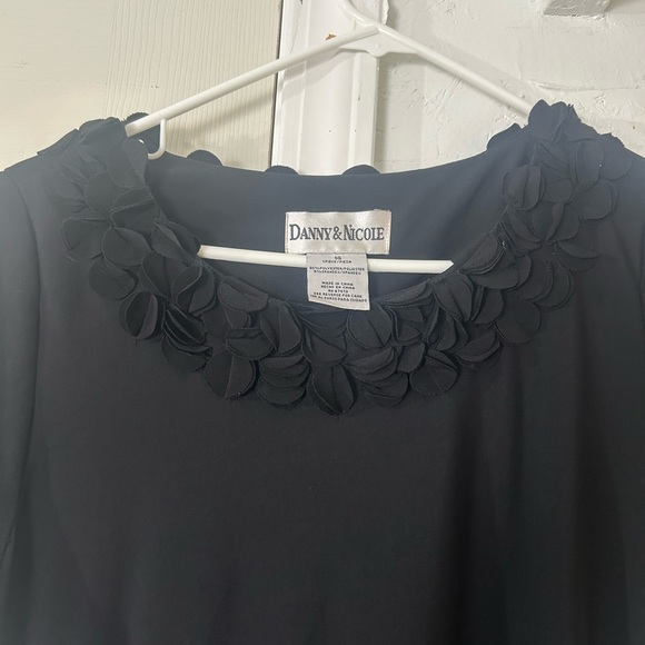 Danny & Nicole Black Dress with Bold Floral Design - Picture 4 of 9